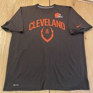 Cleveland Browns Shirt Mens XXL Brown NFL Football Dri Fit Nike T-shirt